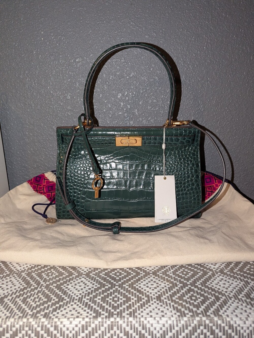 Tory Burch Lee Radziwill Embossed Small Satchel